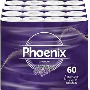 【New Users Sale !!! over 10000 sold !!!!】Phoenix Toilet Rolls – 60 Roll Bulk Buy - Quilted 3 Ply - Lavender Scented